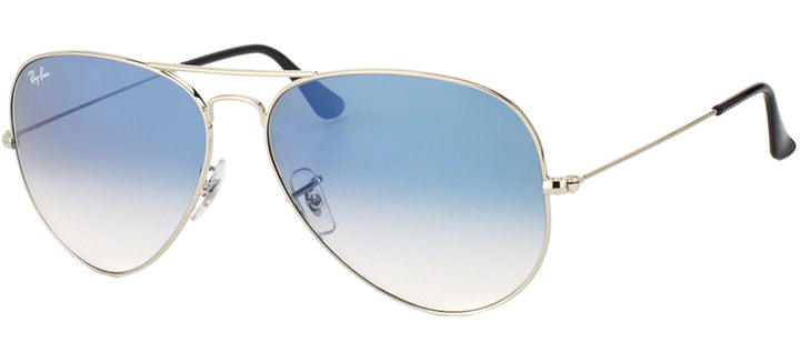 Ray-Ban Aviator Classic RB 3025 003/3F Aviator Metal Silver Sunglasses with Light Blue Gradient Lens