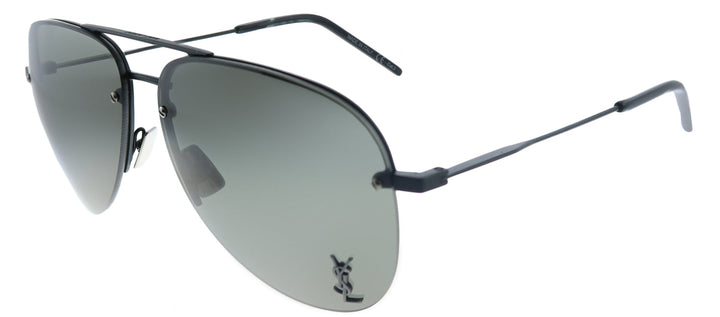 Saint Laurent Classic SL 11 M 001 Aviator Metal Black Sunglasses with Grey Lens