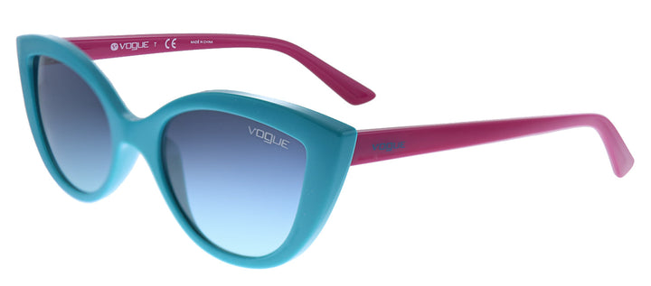 Vogue Eyewear Junior VJ 2003 27744S Cat-Eye Plastic Green Sunglasses with Blue Gradient Lens