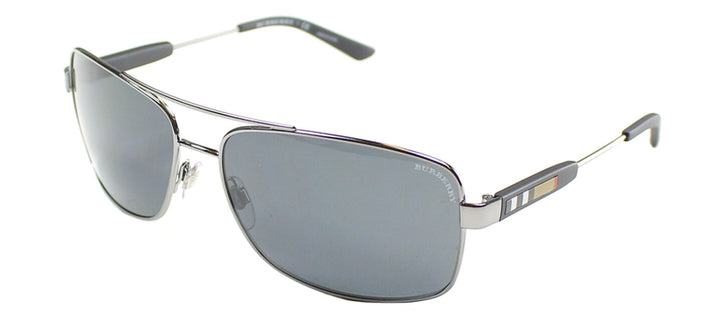 Burberry BE 3074 100387 Fashion Plastic Ruthenium/ Gunmetal Sunglasses with Grey Lens