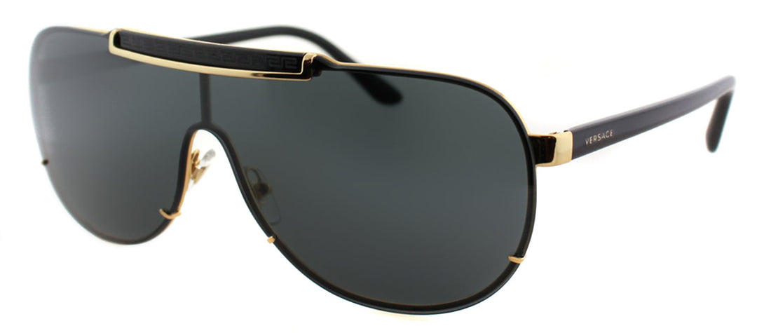 Versace VE 2140 100287 Aviator Metal Gold Sunglasses with Grey Lens
