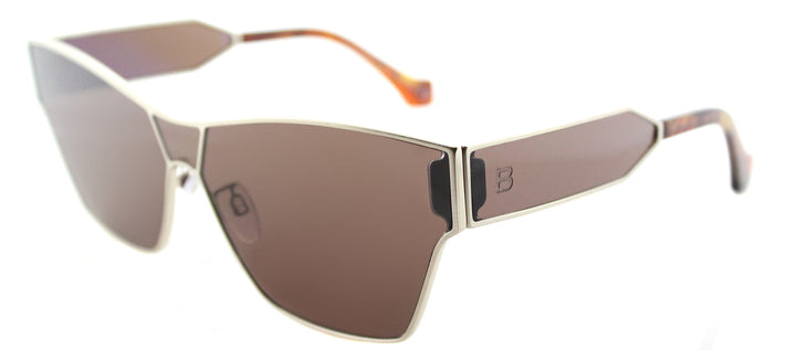 Balenciaga Geometric Square BA 0095 33E Square Metal Gold Sunglasses with Brown Lens