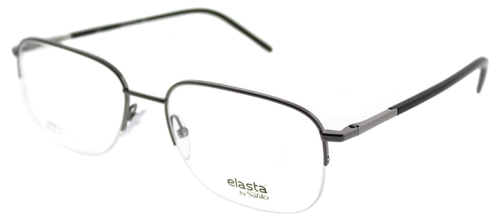 Elasta EL 7220 V81 Semi-Rimless Metal Ruthenium/ Gunmetal Eyeglasses with Demo Lens by Elasta outlet now on sale