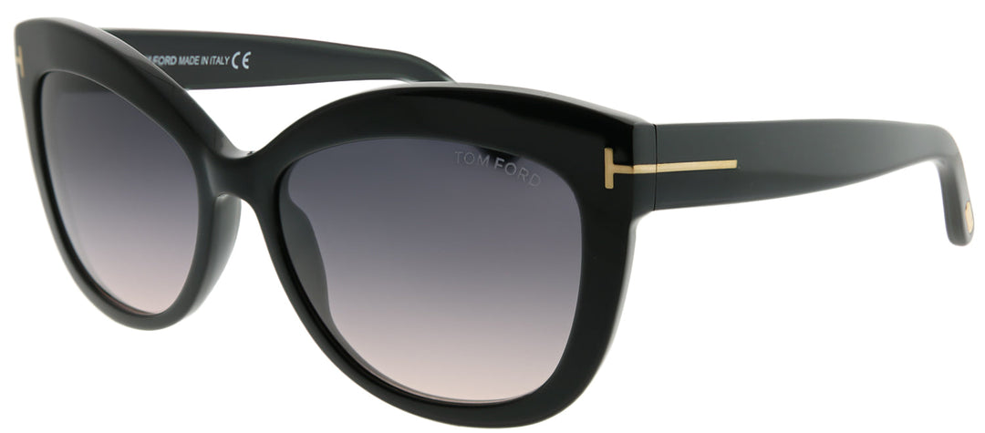 Tom Ford Alistair TF 524 01B Cat-Eye Plastic Black Sunglasses with Grey Gradient Lens