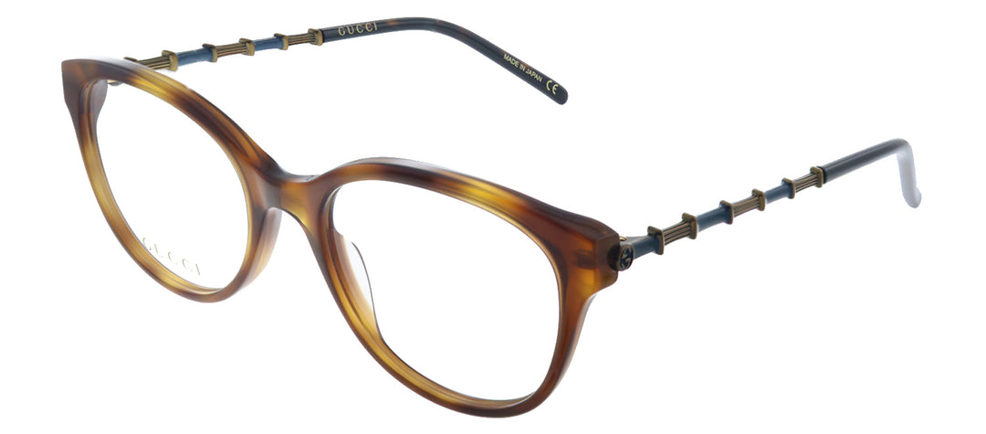 Gucci GG 0656O 002 Cat-Eye Acetate Havana Eyeglasses with Demo Lens