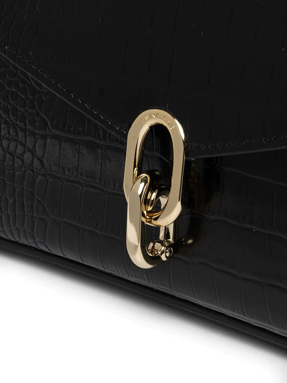 Bags - ANINE BING WOMEN Colette Crocodile - effect Shoulder Bag Black - A130119009_O/S - Ask Me Wear