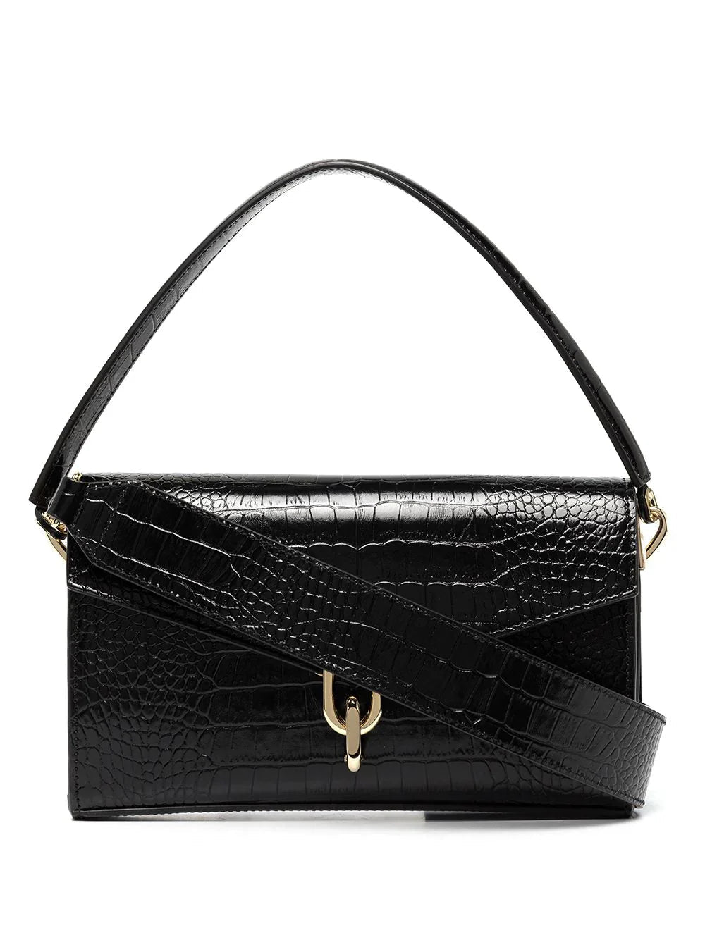 Bags - ANINE BING WOMEN Colette Crocodile - effect Shoulder Bag Black - A130119009_O/S - Ask Me Wear