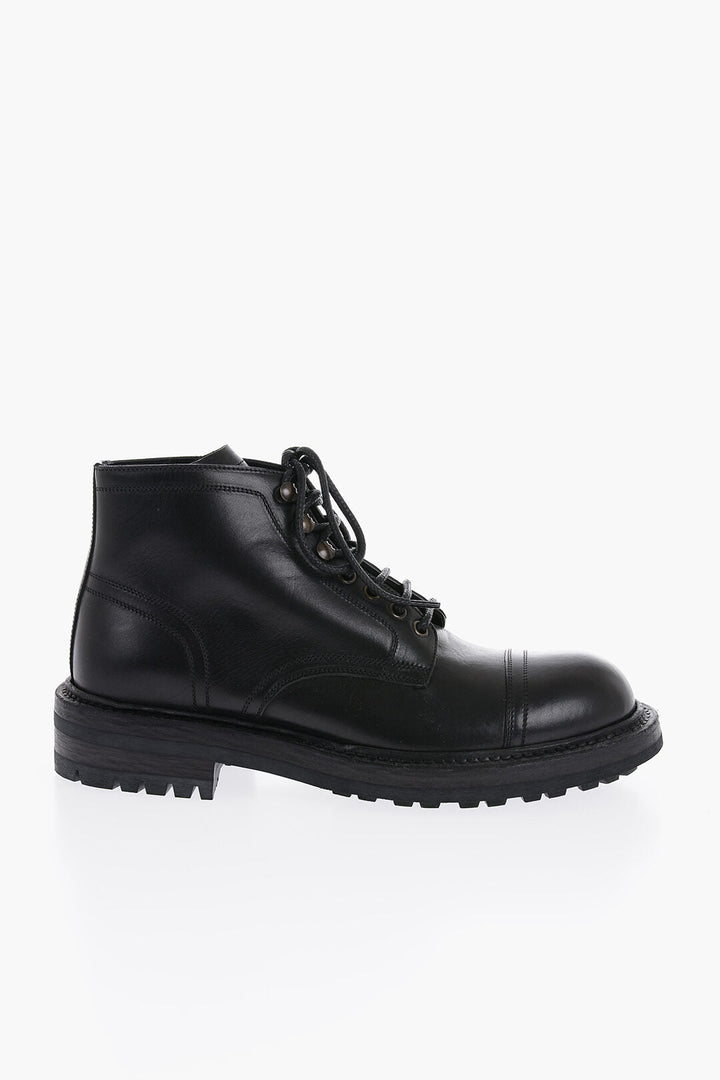 Dolce & Gabbana Ankle Leather Combat Boots