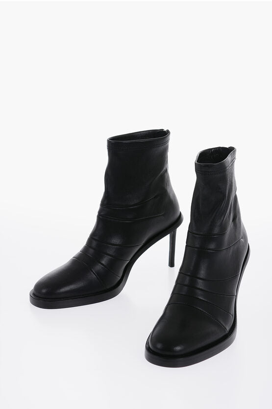 Ann Demeulemeester - Other - Ann Demeulemeester Leather HEDY Sock Boots with Embroderies 8cm 36.5 Shoes EU - 000635511722 - Ask Me Wear