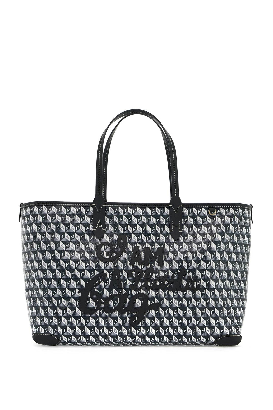 Bags - Anya Hindmarch I Am A Plastic Bag Zipped Motif Tote Bag - 242650ABS000021 - CHARC - os - Ask Me Wear