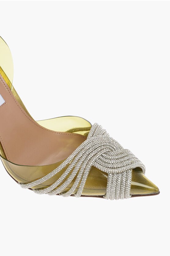 Shoes - Aquazzura Pvc GATSBY Slingback Pumps with Rhinestone Embellishment - 8055164036787 - Ask Me Wear