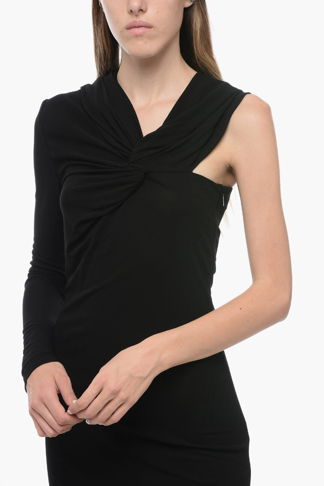 Saint Laurent Asymmetric Dress with Knot Detail