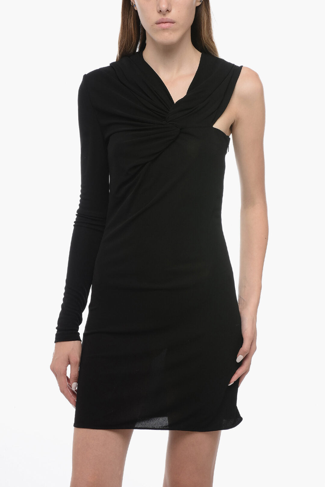 Saint Laurent Asymmetric Dress with Knot Detail