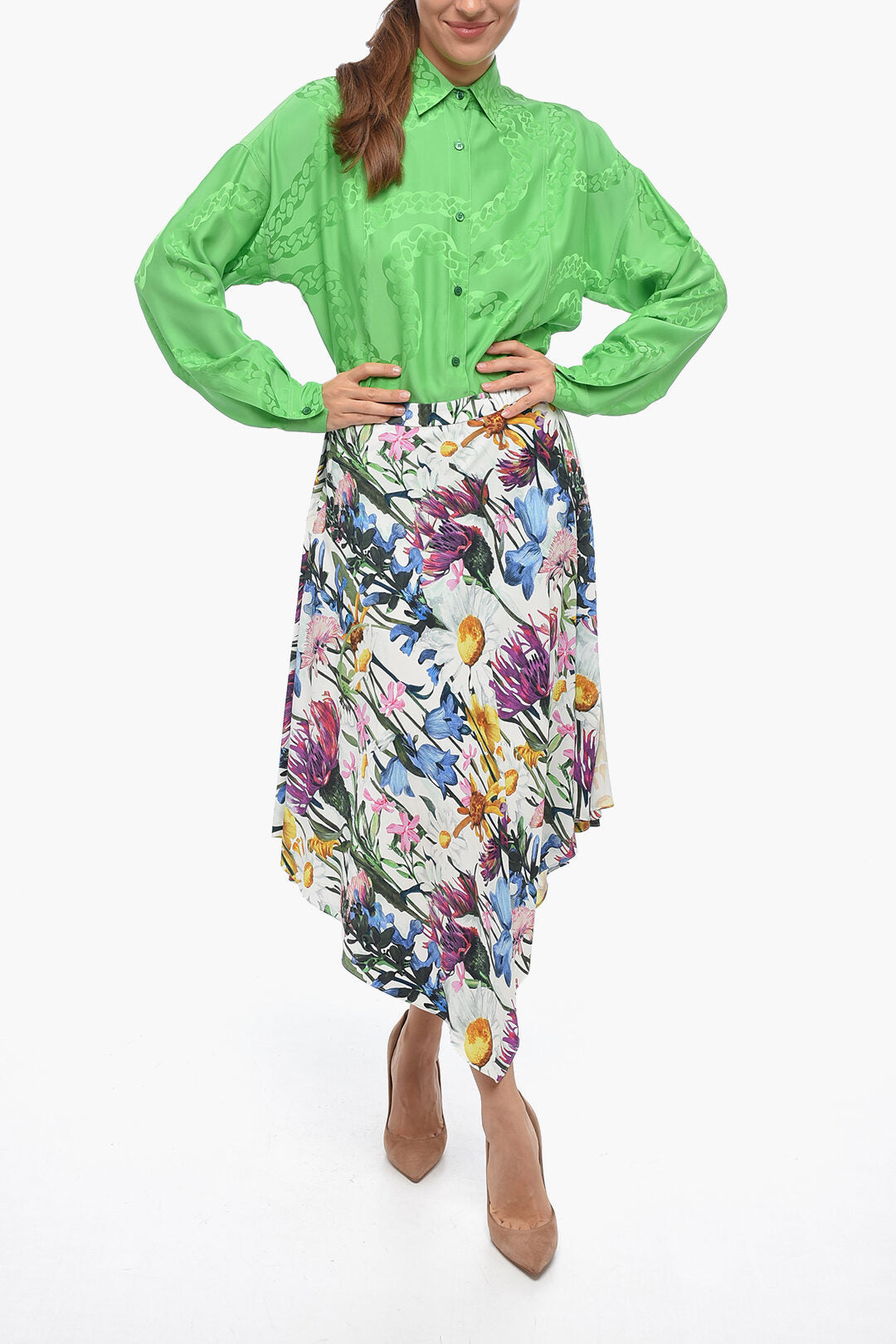 Stella McCartney Asymmetric REWILD FLORA Midi Skirt