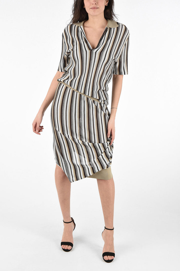 Bottega Veneta Asymmetrical Striped Jaquard Dress