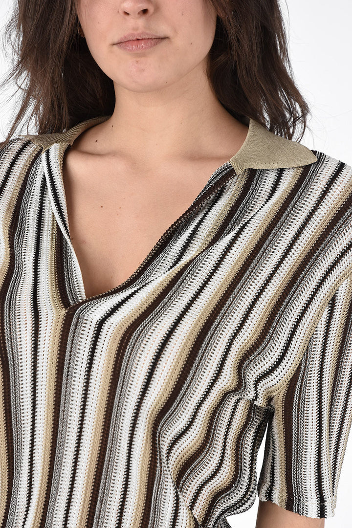 Bottega Veneta Asymmetrical Striped Jaquard Dress