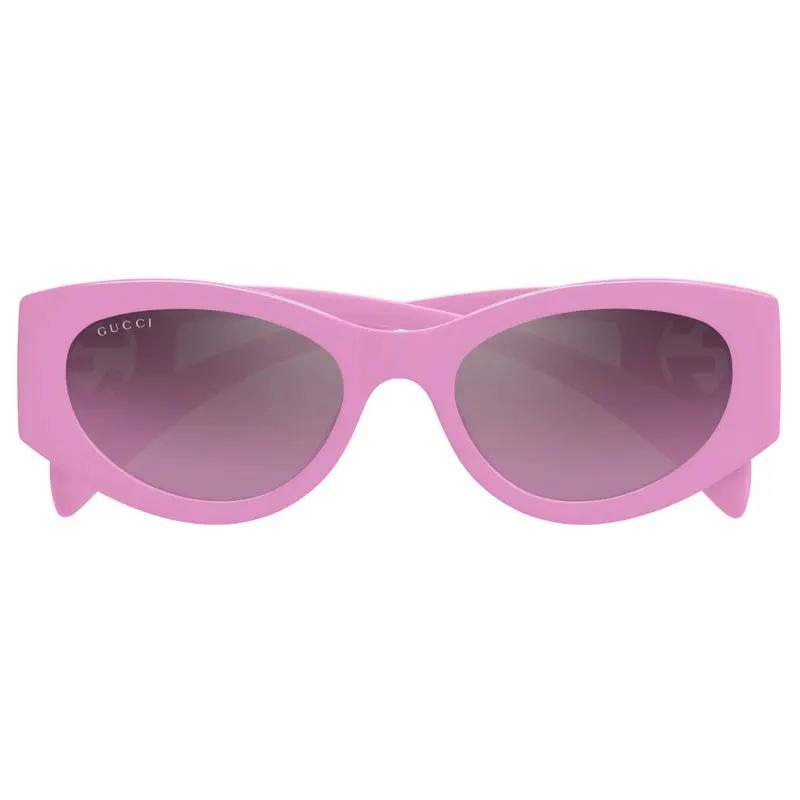 Gucci Sunglasses Cat Eye Full Rim, Pink Frame And Pink Silver Mirror Lens Gg1691S003
