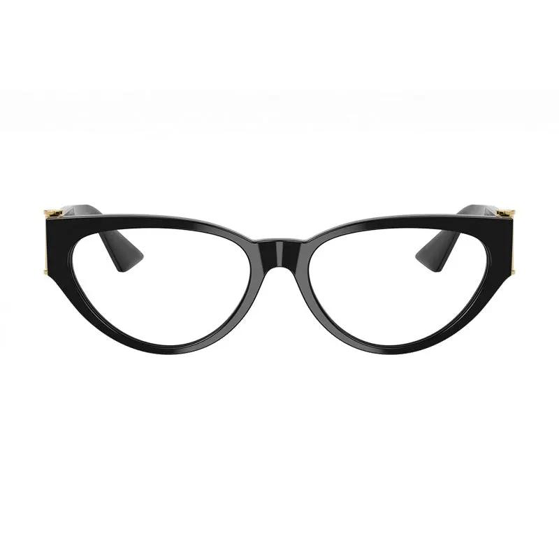 Versace Eyeglasses Cat Eye Full Rim, Black Frame And Clear Demo Lenses Lens Ve3366Fgb1