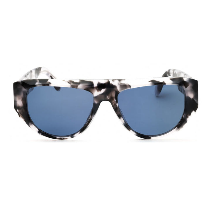 Palm Angels Sunglasses Oval Full Rim, Havana Black Frame and Blue Lens PERI105JOSHUA1245