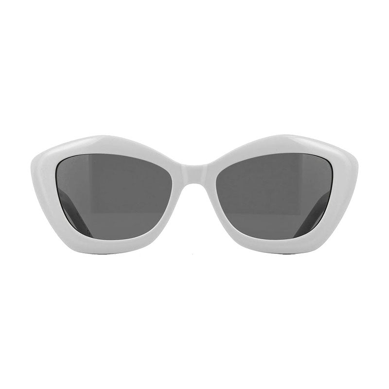 Saint Laurent Sunglasses Cat Eye Full Rim, Ivory Frame and Grey Lens SL68004