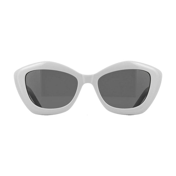 Saint Laurent Sunglasses Cat Eye Full Rim, Ivory Frame and Grey Lens SL68004