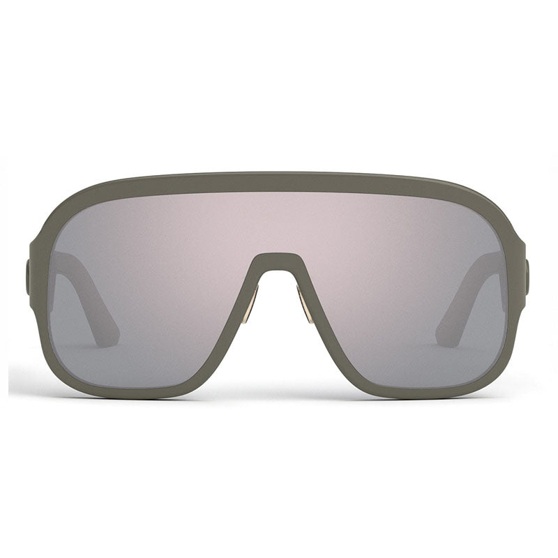 Dior Shield Full Rim, with a Grey frame and Silver Mirror lens.
