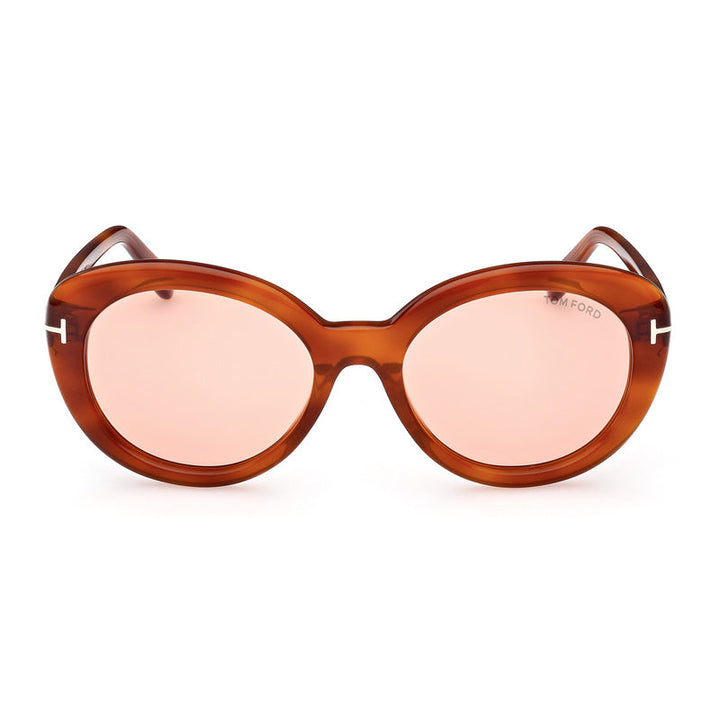 Tom Ford Cat Eye Full Rim, with a Blonde Havana frame and Photochromic Pink lens.