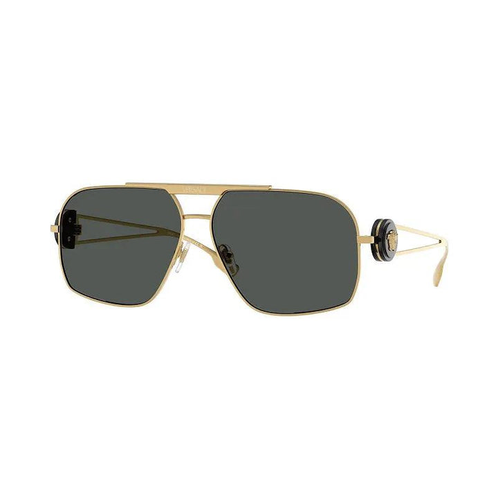 Versace Sunglasses Geometric Full Rim, Gold Frame And Dark Grey Lens Ve2269100287