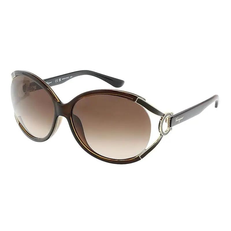 Salvatore Ferragamo Sunglasses Oval Semi Rim