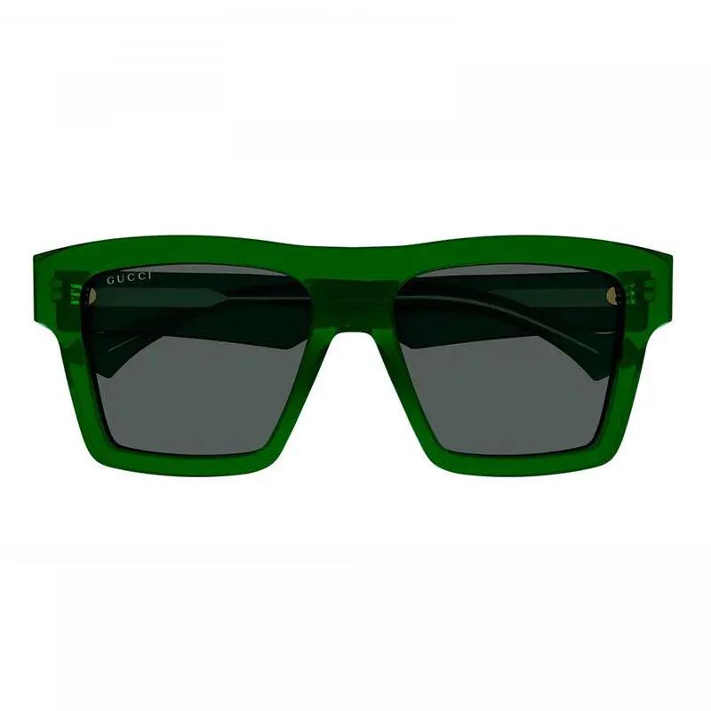 Gucci Sample Sale | Gucci Sunglasses Square Full Rim, Green Frame and Grey Lens GG0962S010 - Sunglasses | Designer outlet