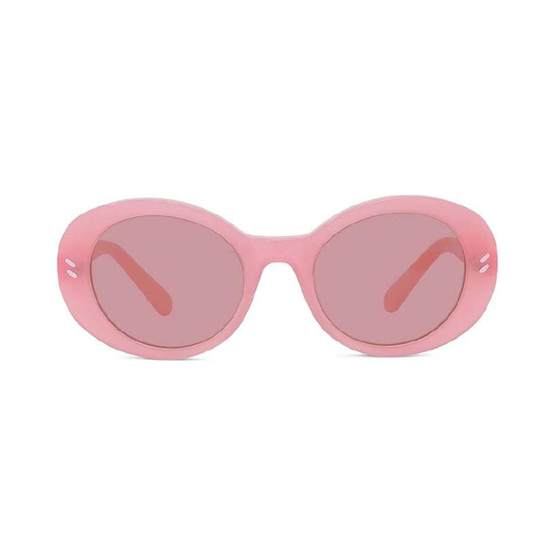 Stella McCartney Sunglasses Oval Full Rim, Shiny Milky Pink Frame and Dark Pink Lens SC4015IK72U