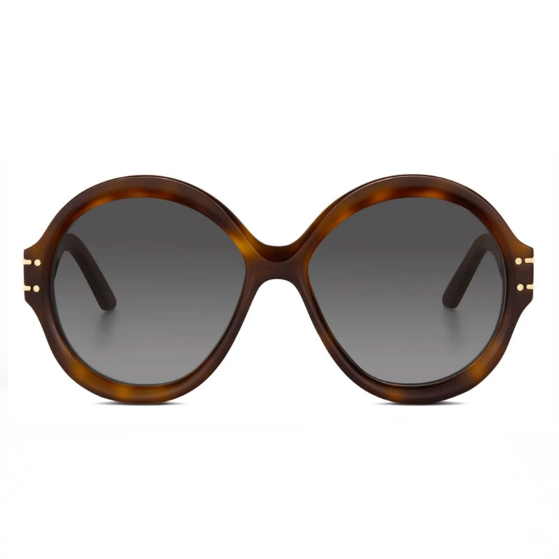 Dior Sunglasses Round Full Rim, Dark Havana Frame and Blue Lens DIORSIGNATURER1U20B0