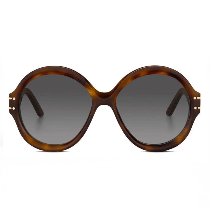 Dior Sunglasses Round Full Rim, Dark Havana Frame and Blue Lens DIORSIGNATURER1U20B0