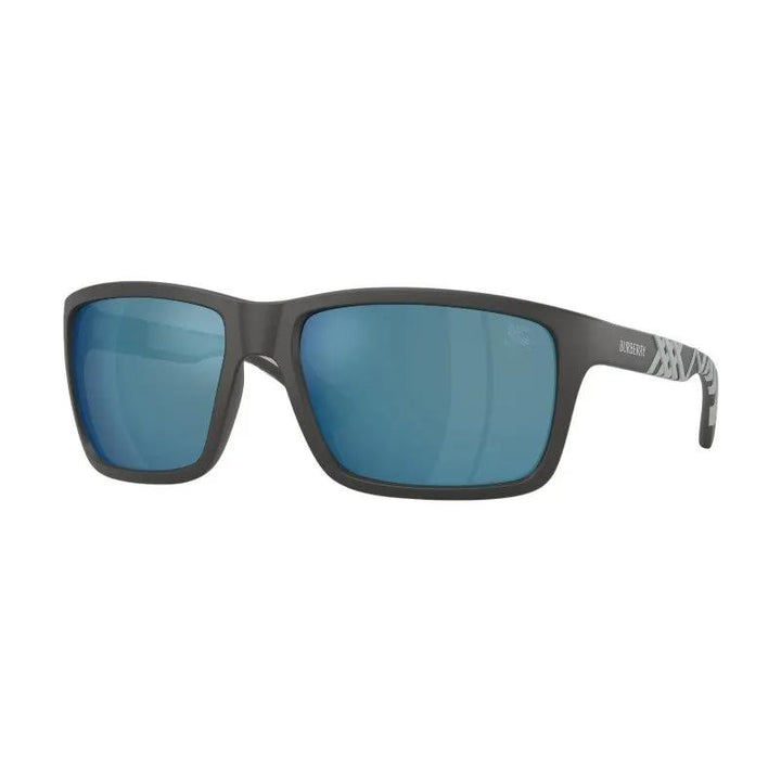 Burberry Sunglasses Square Full Rim, Matte Grey Frame And Blue Mirror Lens Be44834423355