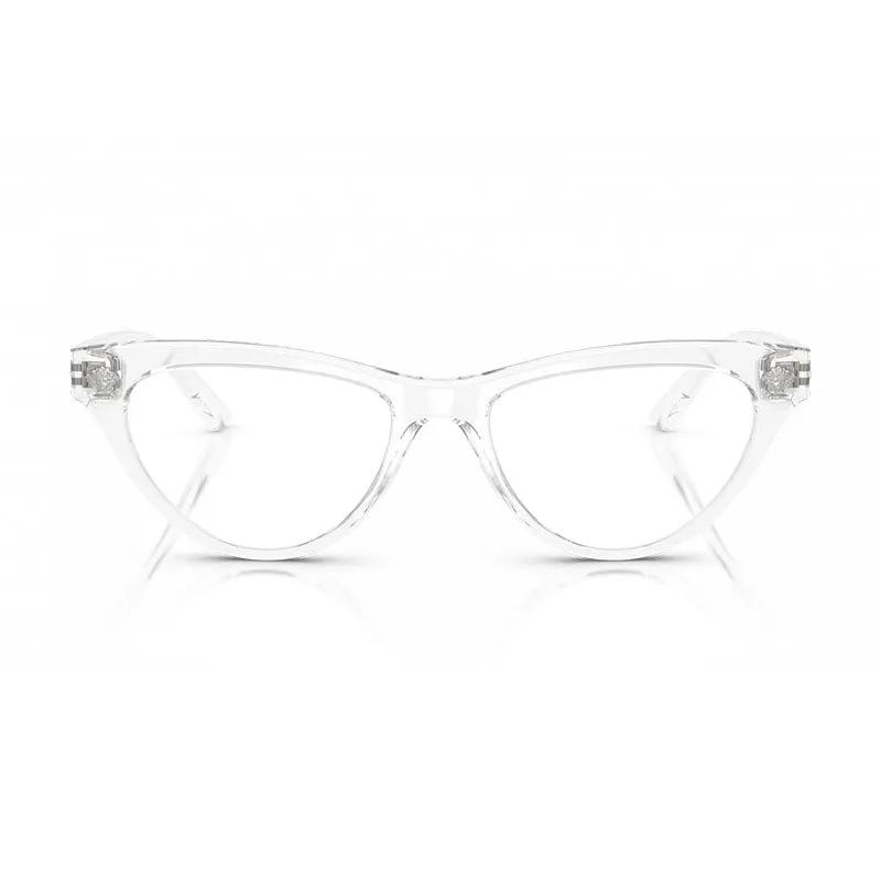 Versace Eyeglasses Cat Eye Full Rim, Crystal Frame And Clear Demo Lenses Lens Ve3364U148
