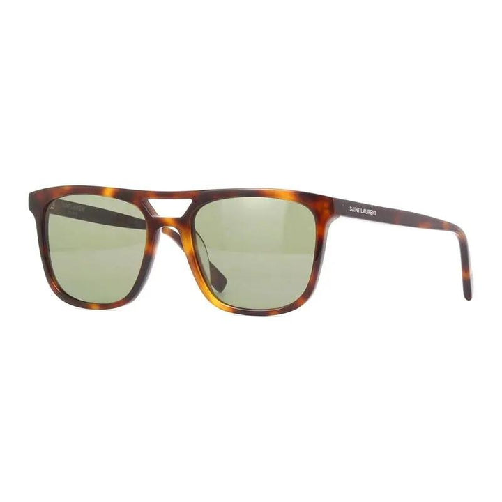Saint Laurent Sunglasses Square Full Rim, Havana Frame And Green Lens Sl455002