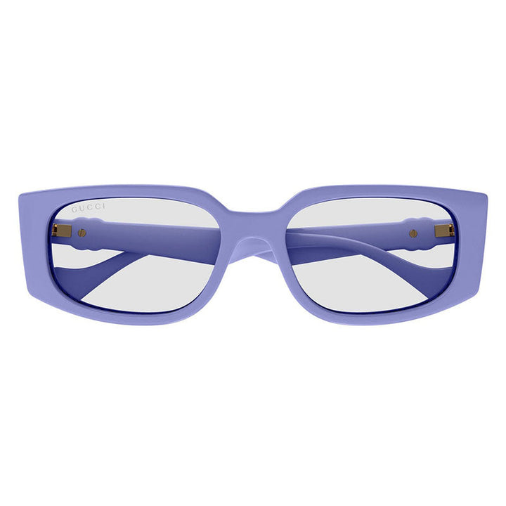 Gucci Cat Eye Full Rim, with a Violet frame and Transparent lens.