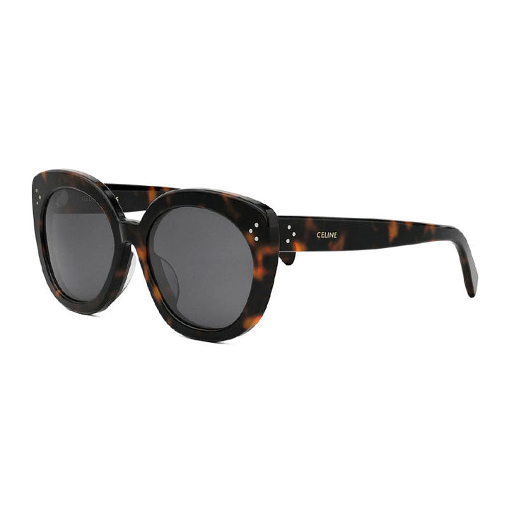 Celine Sunglasses Round Full Rim, Dark Havana Frame and Smoke Lens CL40295F52A