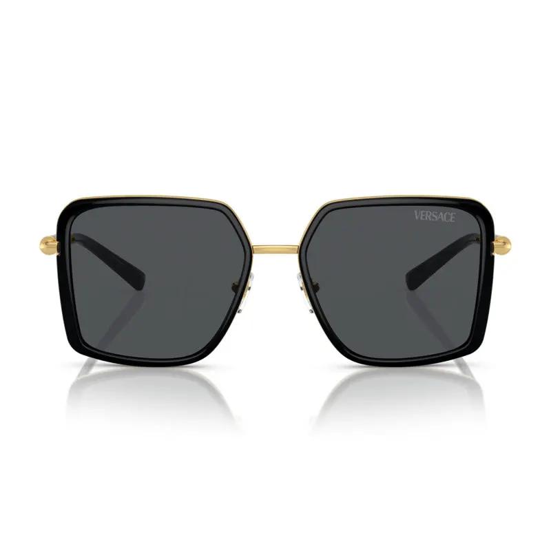 Versace Sunglasses Square Full Rim, Black Frame And Dark Grey Lens Ve2261100287