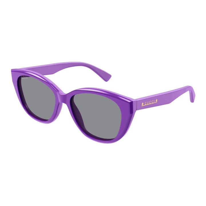 Gucci Sunglasses Square Full Rim, Shiny Glossy Purple Frame and Light Grey Lens GG1588S004