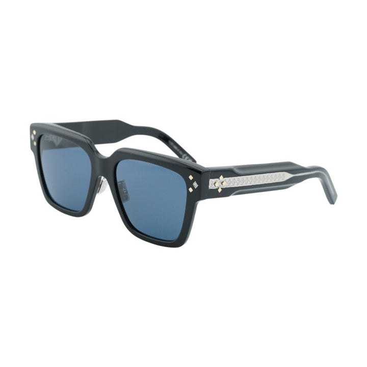 Dior Sunglasses Square Full Rim, Shiny Black Frame And Blue Lens
