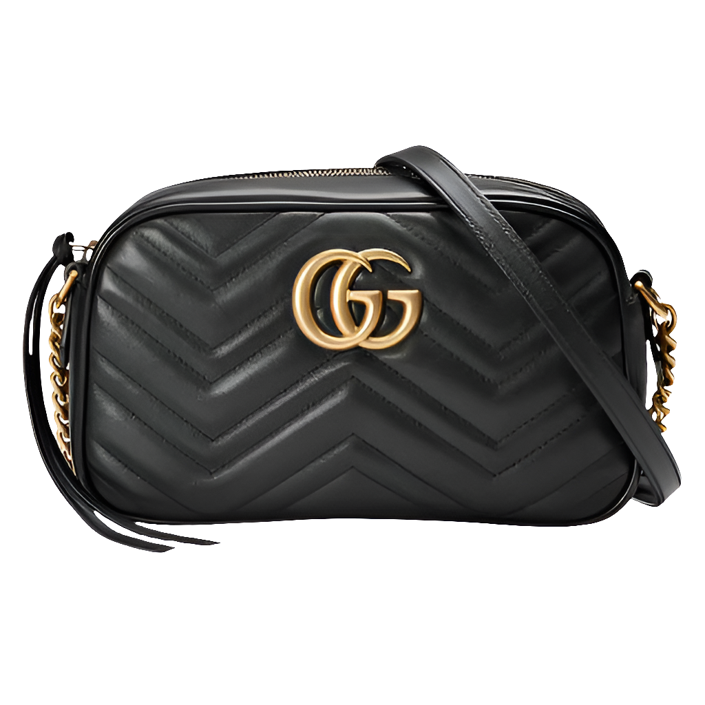 GUCCI GG Marmont small shoulder bag with gold-tone trim