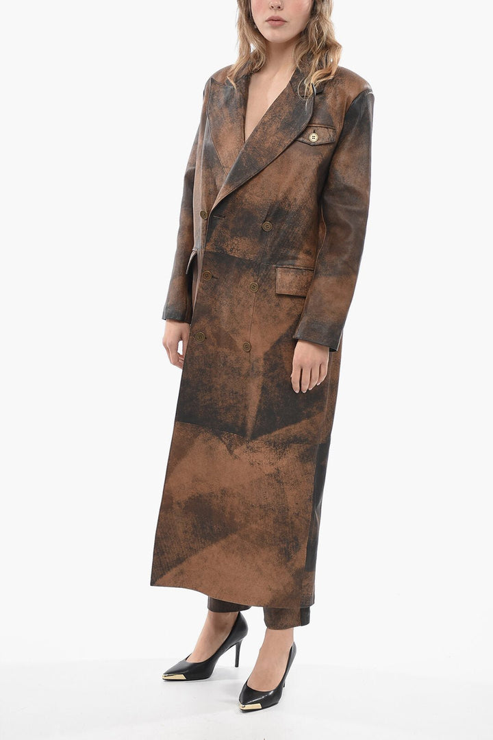 Other - BAIA Double - breasted Leather Coat with Peak Lapel - 5500057649450 - Ask Me Wear