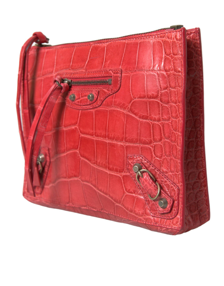  - Balenciaga Exotic Red Alligator Leather Clutch - BAG1165 - Ask Me Wear