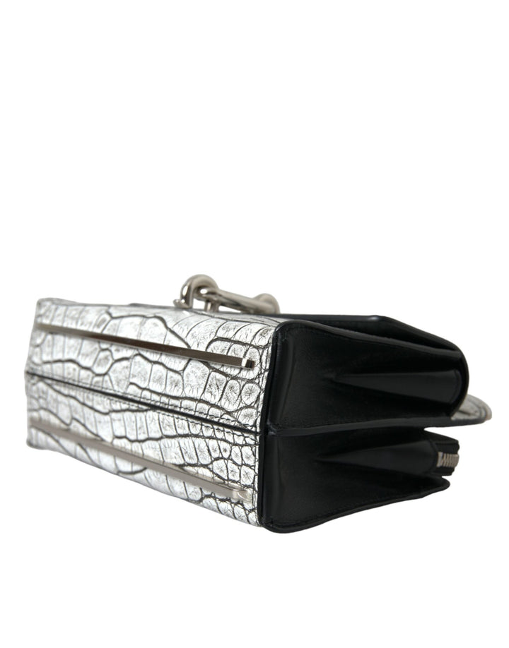  - Balenciaga Metallic Silver Alligator Leather Mini Bag - BAG1171 - Ask Me Wear