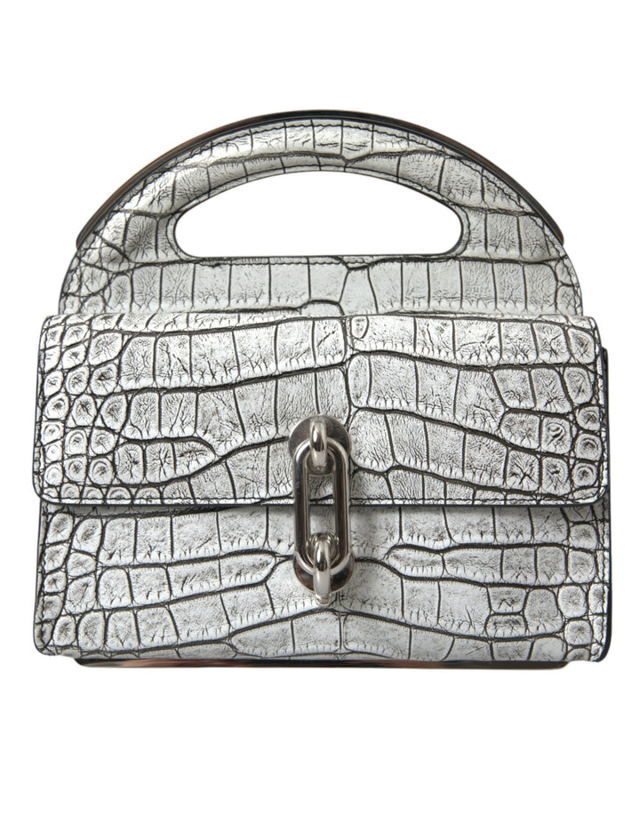  - Balenciaga Metallic Silver Alligator Leather Mini Bag - BAG1171 - Ask Me Wear