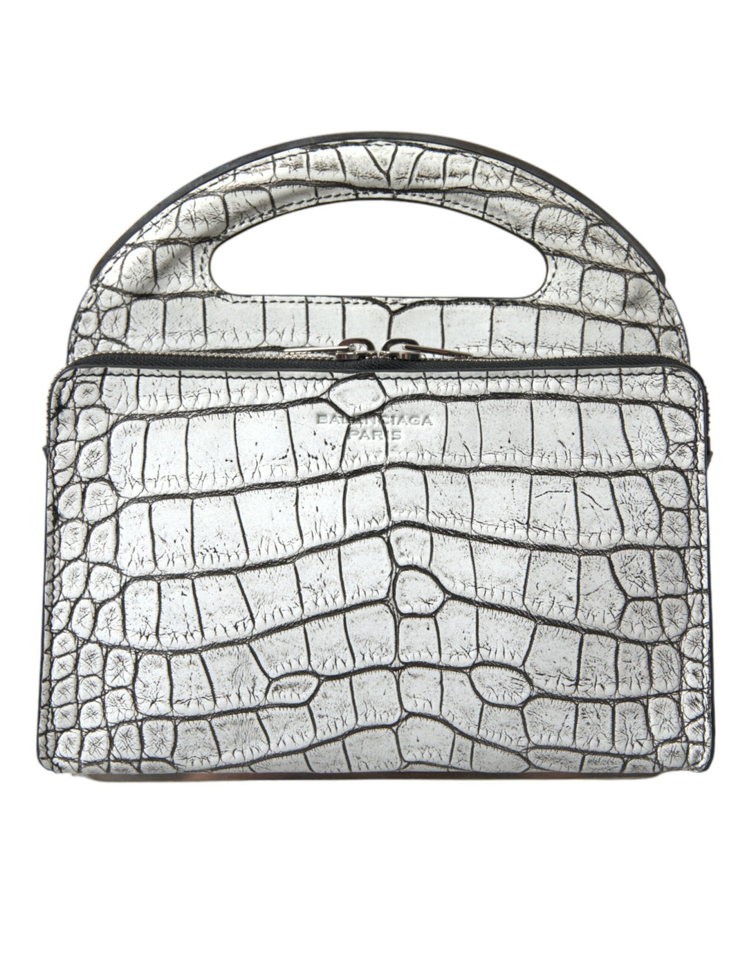  - Balenciaga Metallic Silver Alligator Leather Mini Bag - BAG1171 - Ask Me Wear