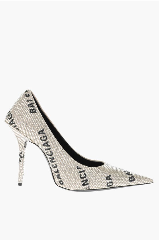 Shoes - Balenciaga Rhinestoned Pumps with All - Over Logo 11cm - 8110271299 - Ask Me Wear