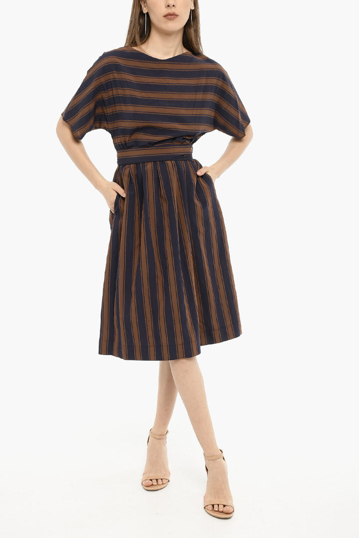 Woolrich Bayadere Striped SCULLY Dress with Belt