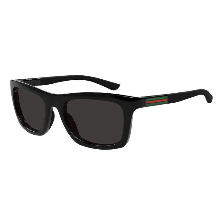 Gucci Sunglasses Rectangle Full Rim, Shiny Black Frame And Grey Lens Gg1735S001
